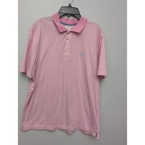 D2 Brooks Brothers Country Club Polo Shirt Mens L Pink Stripe Original Fit.